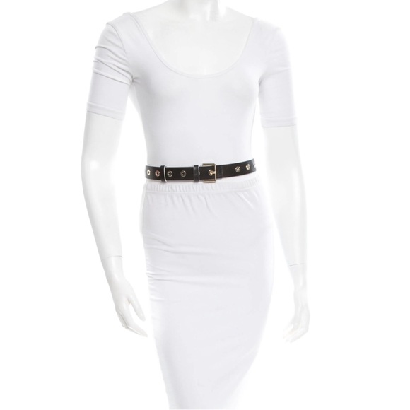 Sandro Black Leather Belt with gold/silver hardware - One Size - Picture 3 of 5